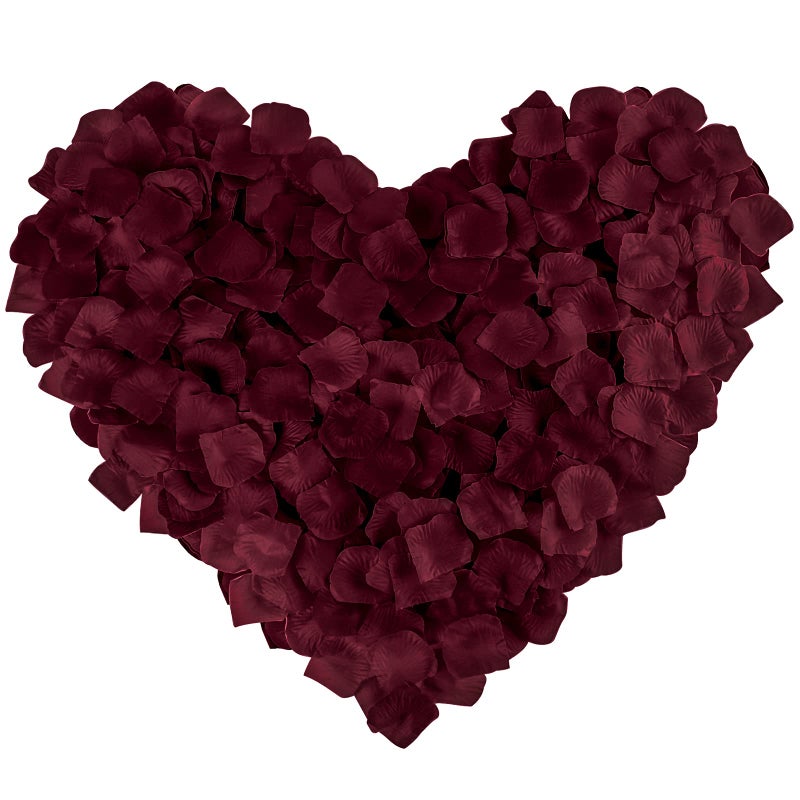 Neo LOONS 1000 Pcs Artificial Silk Rose Petals Decoration Wedding Party Color Burgundy - Image 1